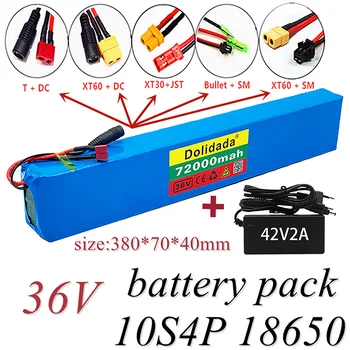 Batterie 10S4P 36V 72Ah הוט puissance 18650 W, יוצקים vélo électrique batterie au ליתיום avec chargeur nouveauté 600