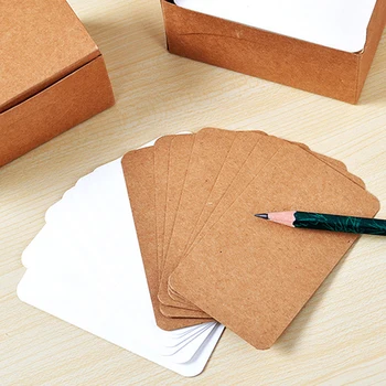 100 יח ' ריק קשה נייר קרטון DIY גלויות הודעה לתייג סימניות למידה קלפים