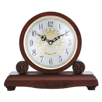 עץ האח שעון הסלון קישוט - שקט, עם צלצול, המופעלת על סוללה מנטל השעון על האח, במשרד, שולחן