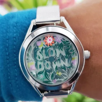 שעונים פרחים יצירתי דיסק השעון עמיד למים קוורץ שעון יוניסקס שעון חכם אוזניות 2 ב 1