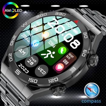 2023 GPS שעון חכם גברים 1.5 Inch HD גדול AMOLED Hi-Fi קול קורא NFC שעוני מצפן IP68, עמיד למים חדש Smartwatch