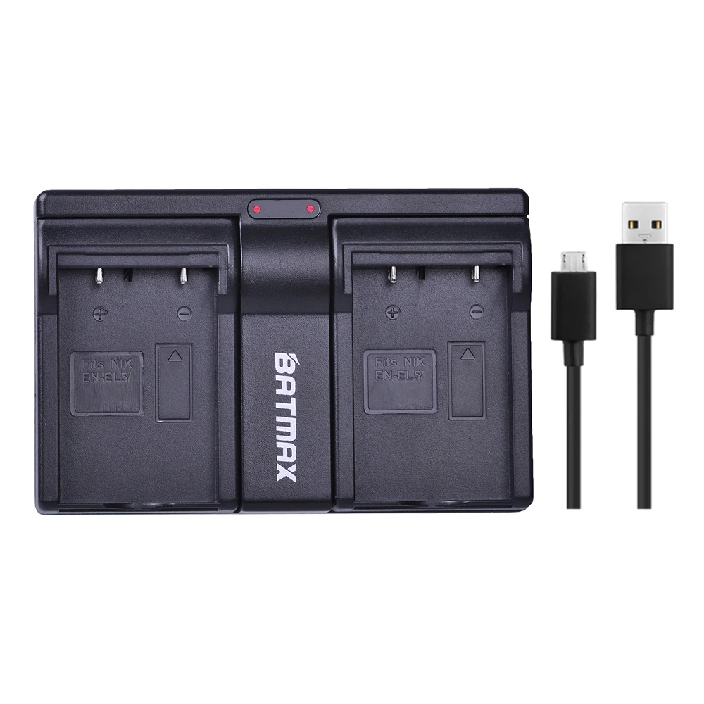 Batmax 2Pcs EN-EL5 EN EL5 EL5 Li-ion סוללה נטענת +Dual USB מטען עבור ניקון מצלמה קולפיקס P80 P90 P100 P500 P510 P520 . ' - ' . 5