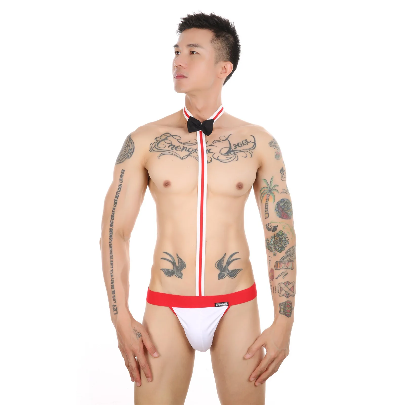 של גברים הומואים פיתוי Bowknot T-מחרוזת תחתונים, מסיבת לילה ביצועים הלבשה תחתונה סקסית . ' - ' . 4